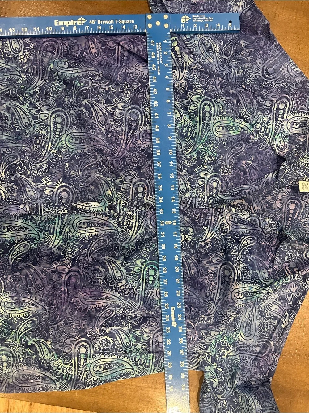 Catherines Blue Paisley Casual Button-Down Shirt
